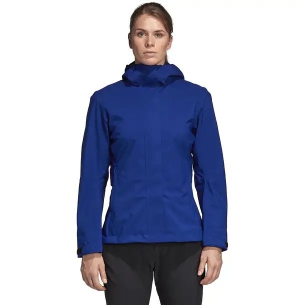 Adidas Terrex Womens Swift Parley Rain‎ Jacket Blue Hooded Shell CY1930 Large